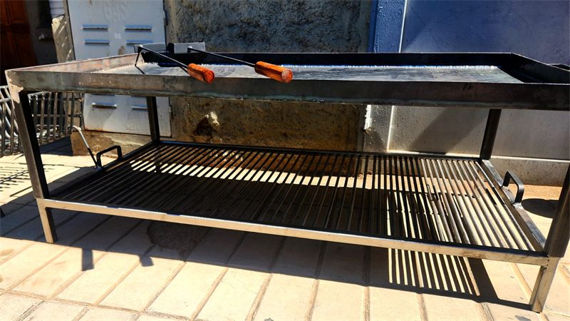 Parrilla de hierro flotante con plancha para dos fuegos, foto 3